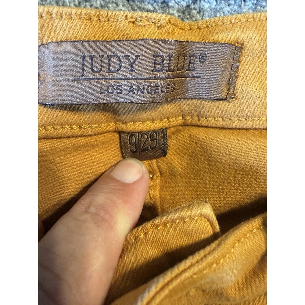 Judy Blue Jeans Womens 29x30 (9)Marigold High Waist Tummy Control Flare Raw Hem - Picture 8 of 11